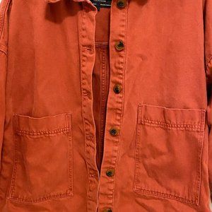 Zara TRF Collection Brick / Rust Chore Coat Utility Jacket Sz M